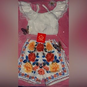 Set of girls shirt with shorts brought from Mexico